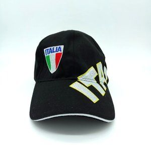 Italia Unisex Black with Flag Sports Baseball Hat